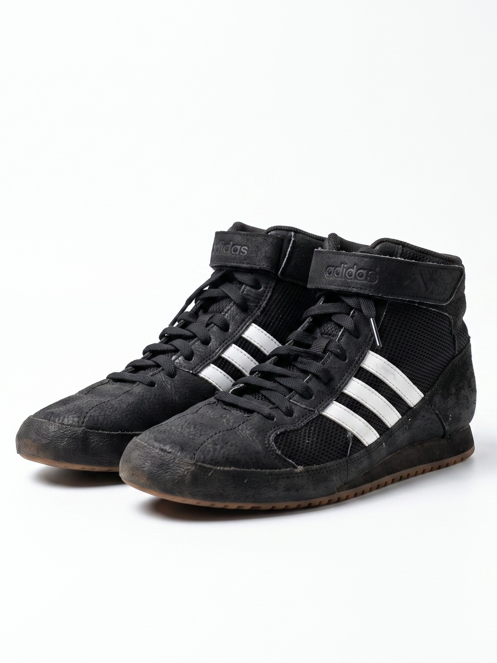 Adidas Men's Wrestling Shoes with White Stripes Size 5 1/2